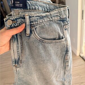 GAP Women’s Sparkle Light Blue High Rise Wide-Leg Jeans 29